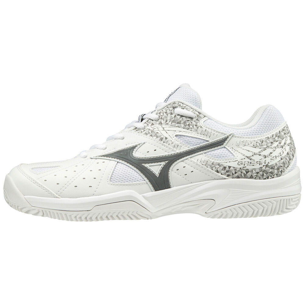 Panske Tenisove Topanky Mizuno Break Shot 2 CC Biele/Čierne/Biele Vypredaj ZDYP70245